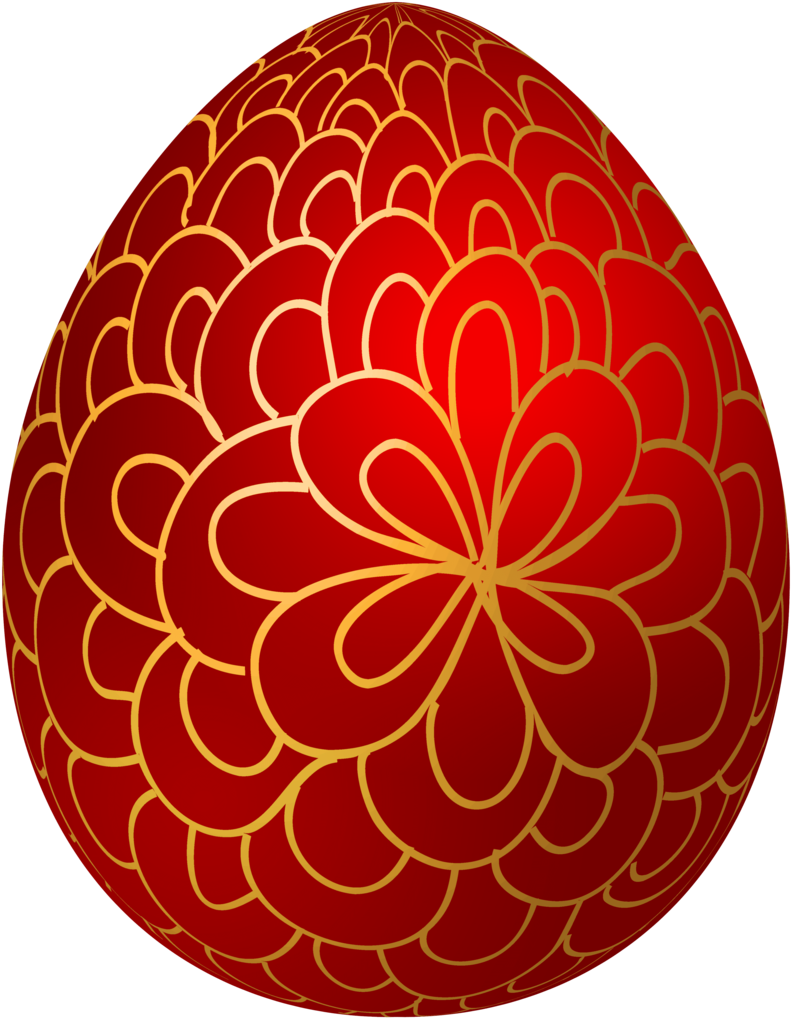 Red Decorative Easter Egg Clipart (800x1031), Png Download