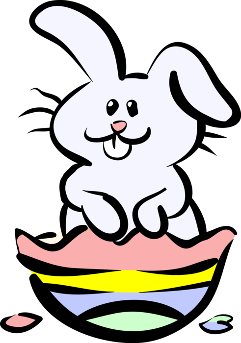 Vector Illustration Of Pascha Easter Bunny Rabbit In Clipart (491x700), Png Download