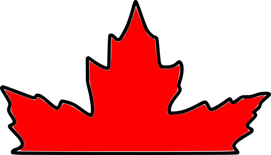 Canada Maple Leaf Edge Stencil Clipart (915x524), Png Download