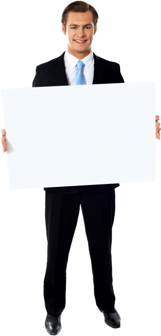 Businessmen Holding Banner Png Clipart (480x710), Png Download