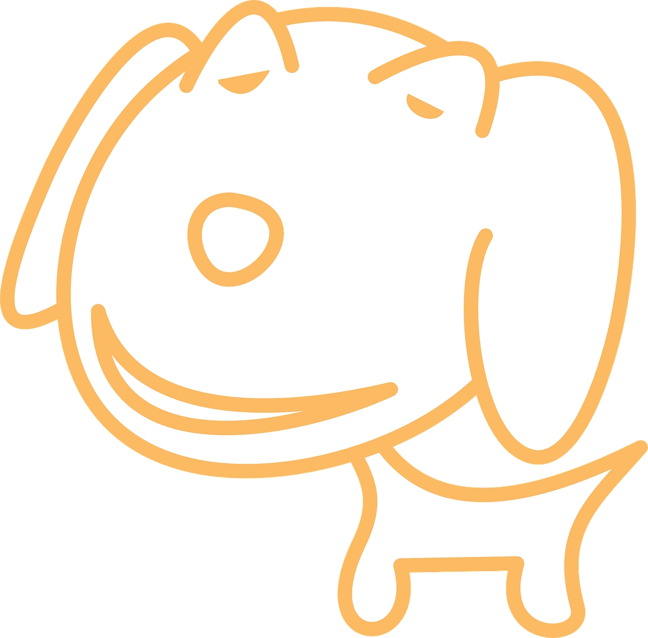 Dog Animal Pet Cartoon Orange Png Image Clipart (1280x1260), Png Download