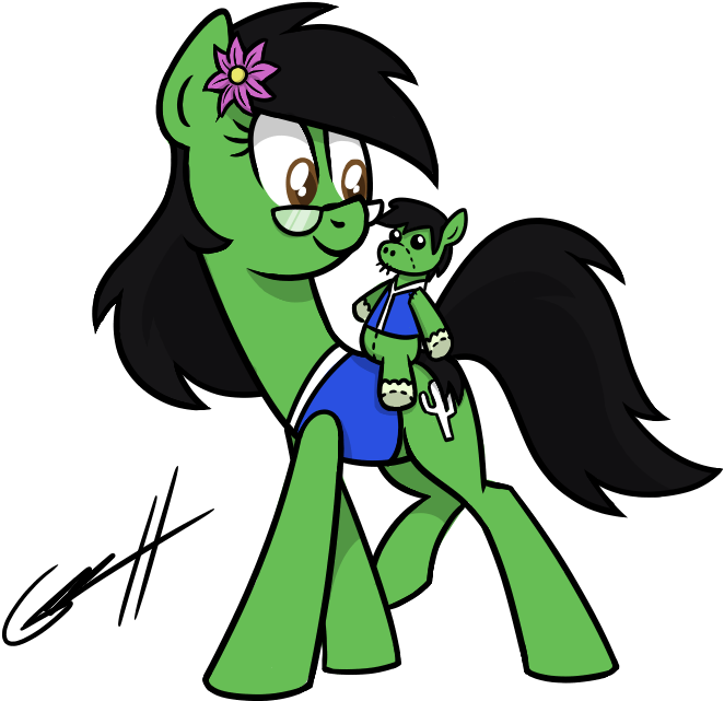 Gearholder, Earth Pony, Flower In Hair, Glasses, Oc, Clipart (800x800), Png Download