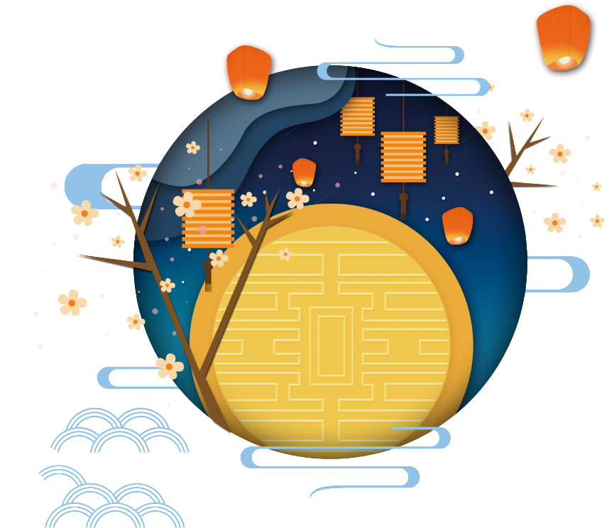 Piso De Elemento Clásico Festival De Mediados De Otoño Clipart (1024x879), Png Download