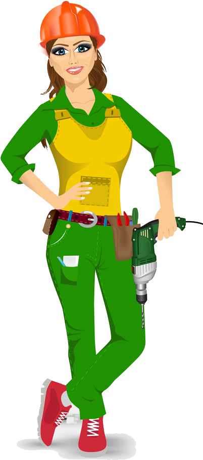 Female Clipart Handyman - Png Download (406x938), Png Download