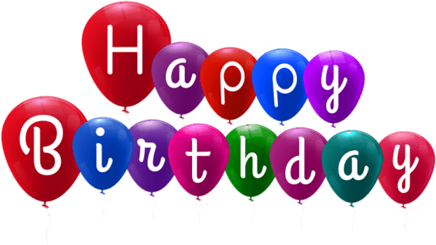 Download Happy Birthday Balloons Png Png Images Background Clipart (850x485), Png Download