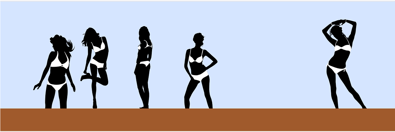 Vacation, Bikini Beach Girl Sexy Female Body Posing Clipart (1280x640), Png Download