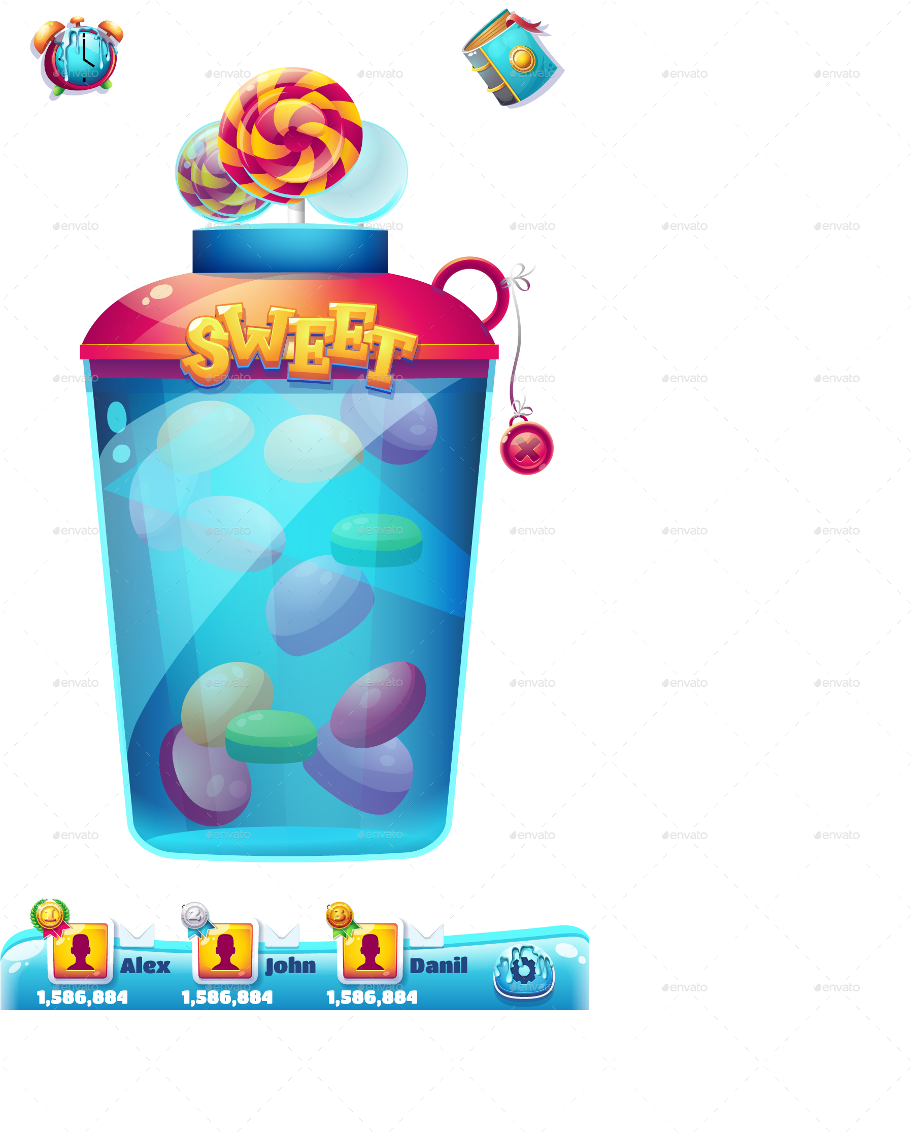 Sweet World Mobile Gui Pack Clipart (1794x2239), Png Download