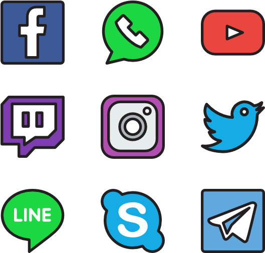 Social Media Icon Logos Clipart (600x564), Png Download