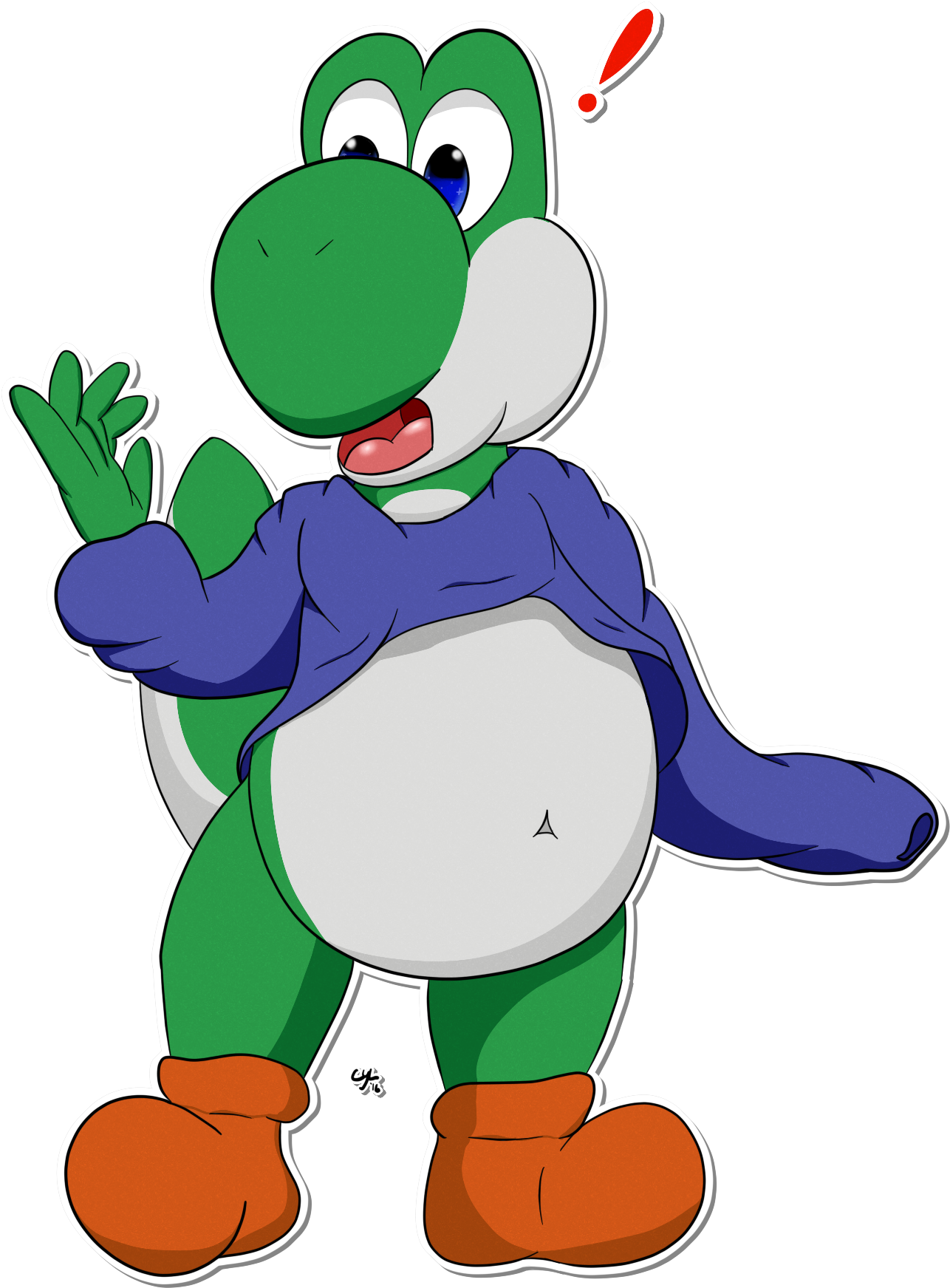 Yoshi Jovial Clipart (1369x1793), Png Download