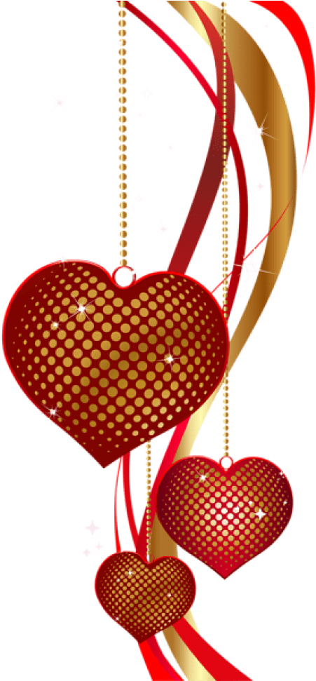 Download Valentine's Day Decorative Hearts Png Images Clipart (480x970), Png Download