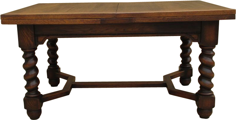 French Antique Oak Barley Twist Dining Table Antique Clipart (793x793), Png Download