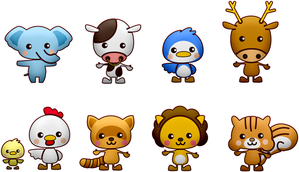 Kawaii Animals, Deer, Cow, Cat, Mammal, Nature, Animals Clipart (960x555), Png Download