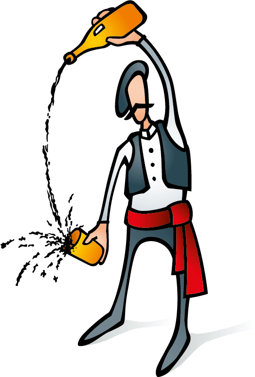 Typical, Traditional Way Of Pouring Cider In The Principality Clipart (524x774), Png Download