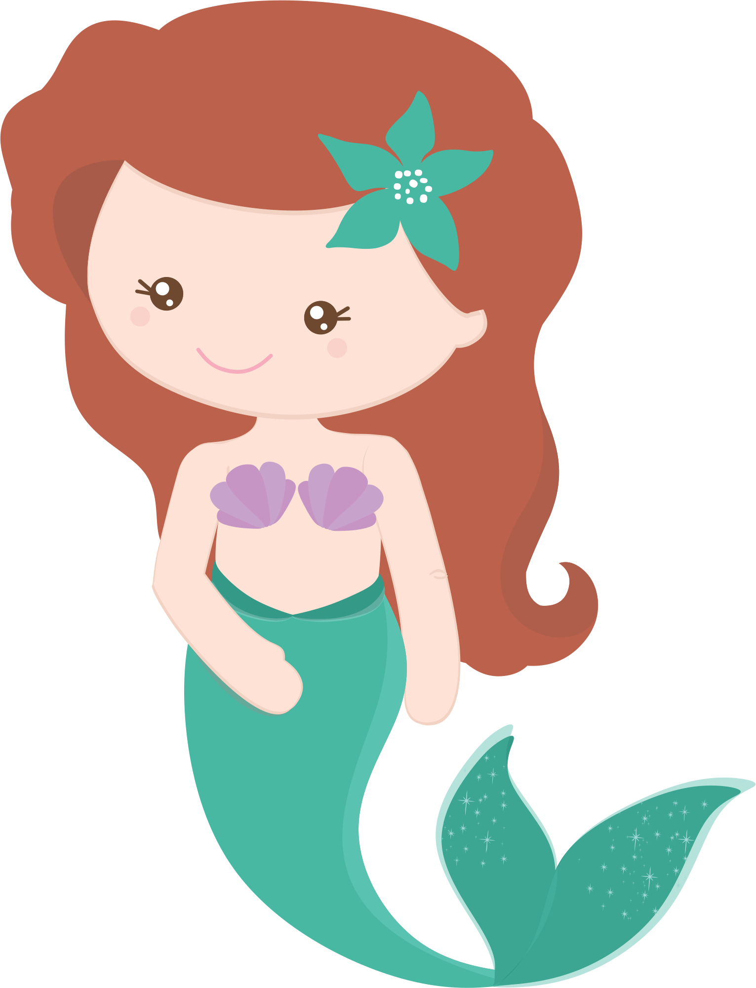 Baby Mermaid Clip Art - Png Download (1531x2001), Png Download