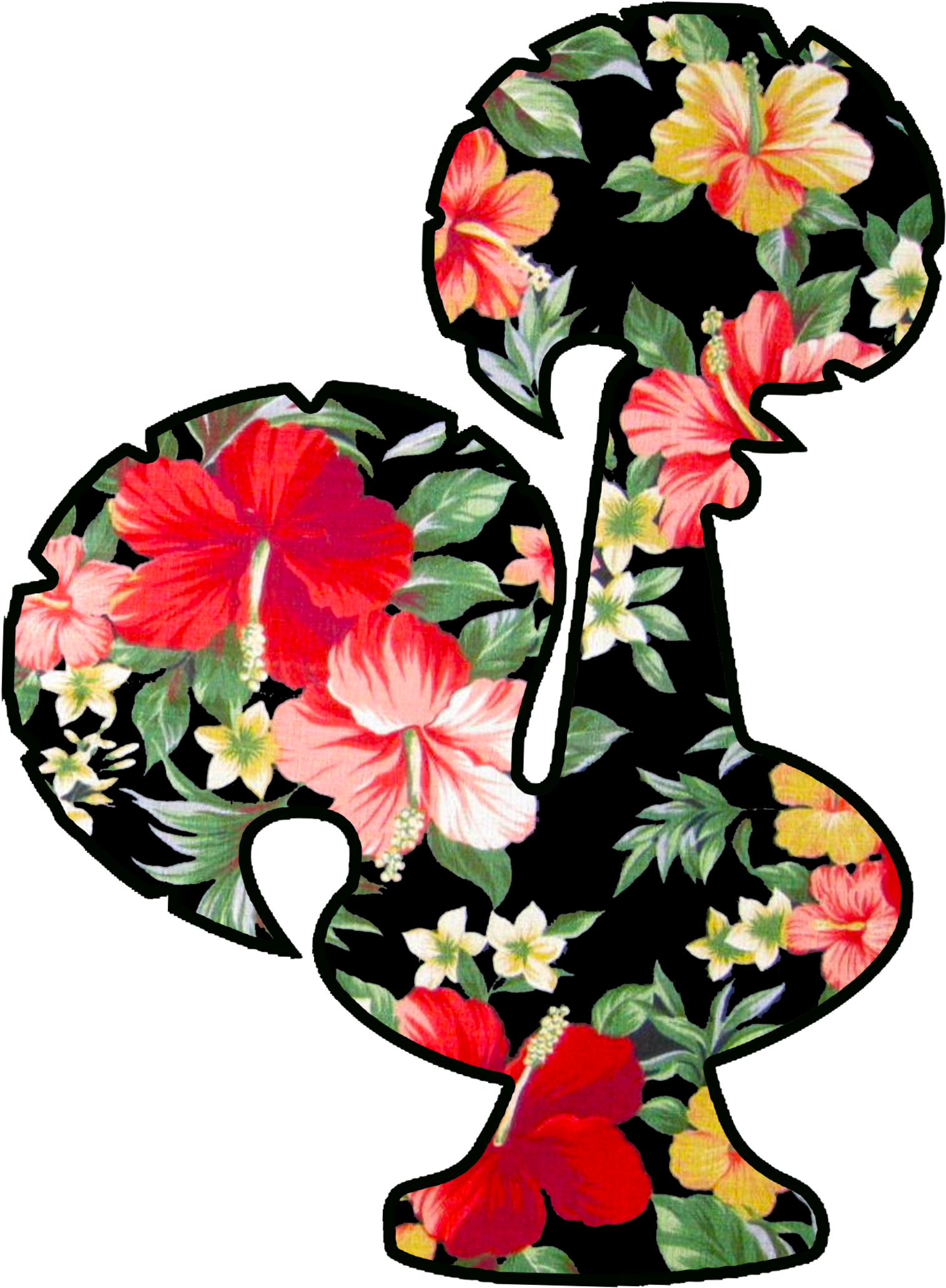 Tropical Rooster T-shirt Clipart (1800x2400), Png Download