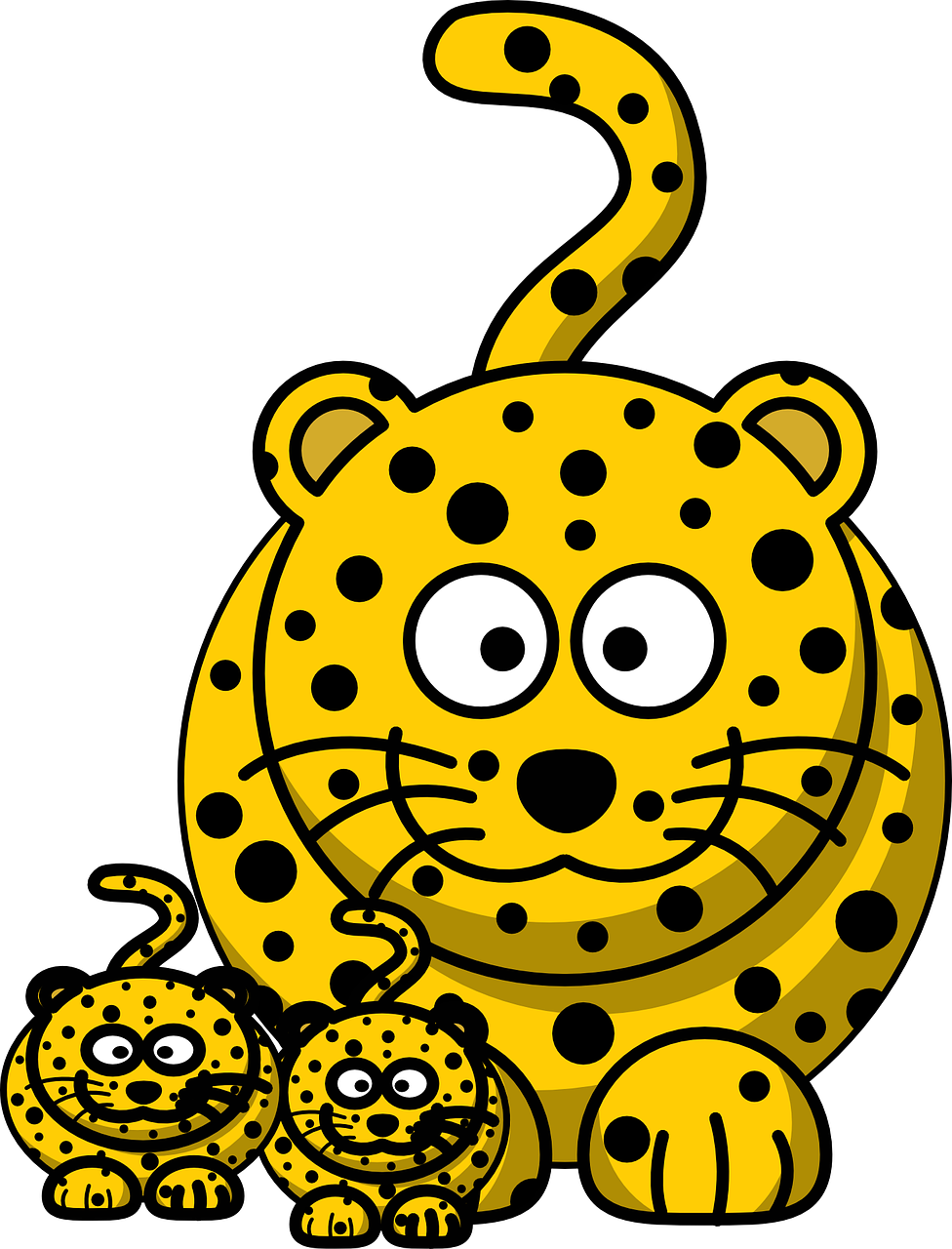 Leopard, Cheetah, Hunting-leopard, Baby, Mom, Animal Clipart (488x640), Png Download