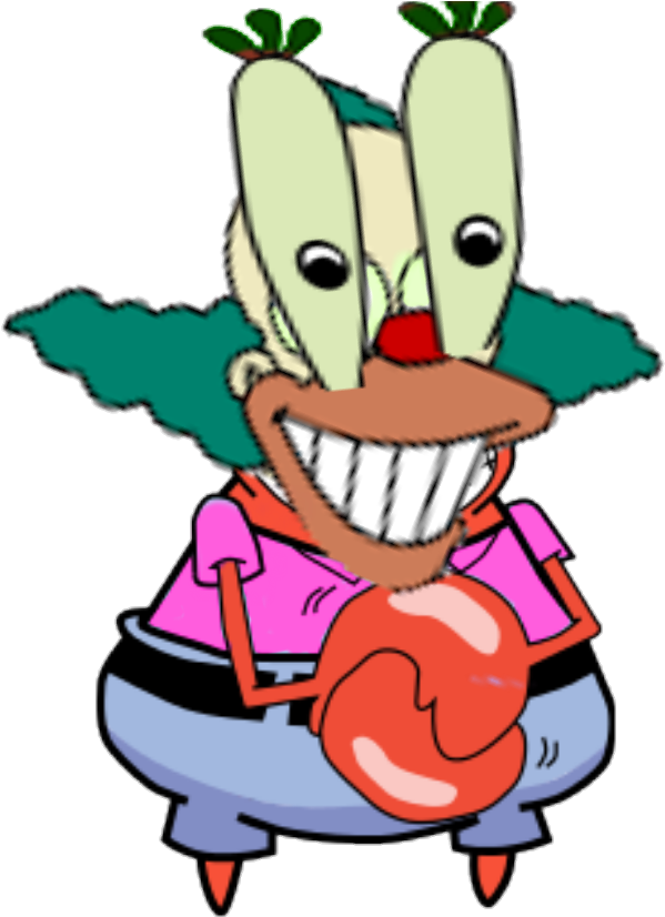 Krabs As Krusty The Clown Clipart (1135x851), Png Download