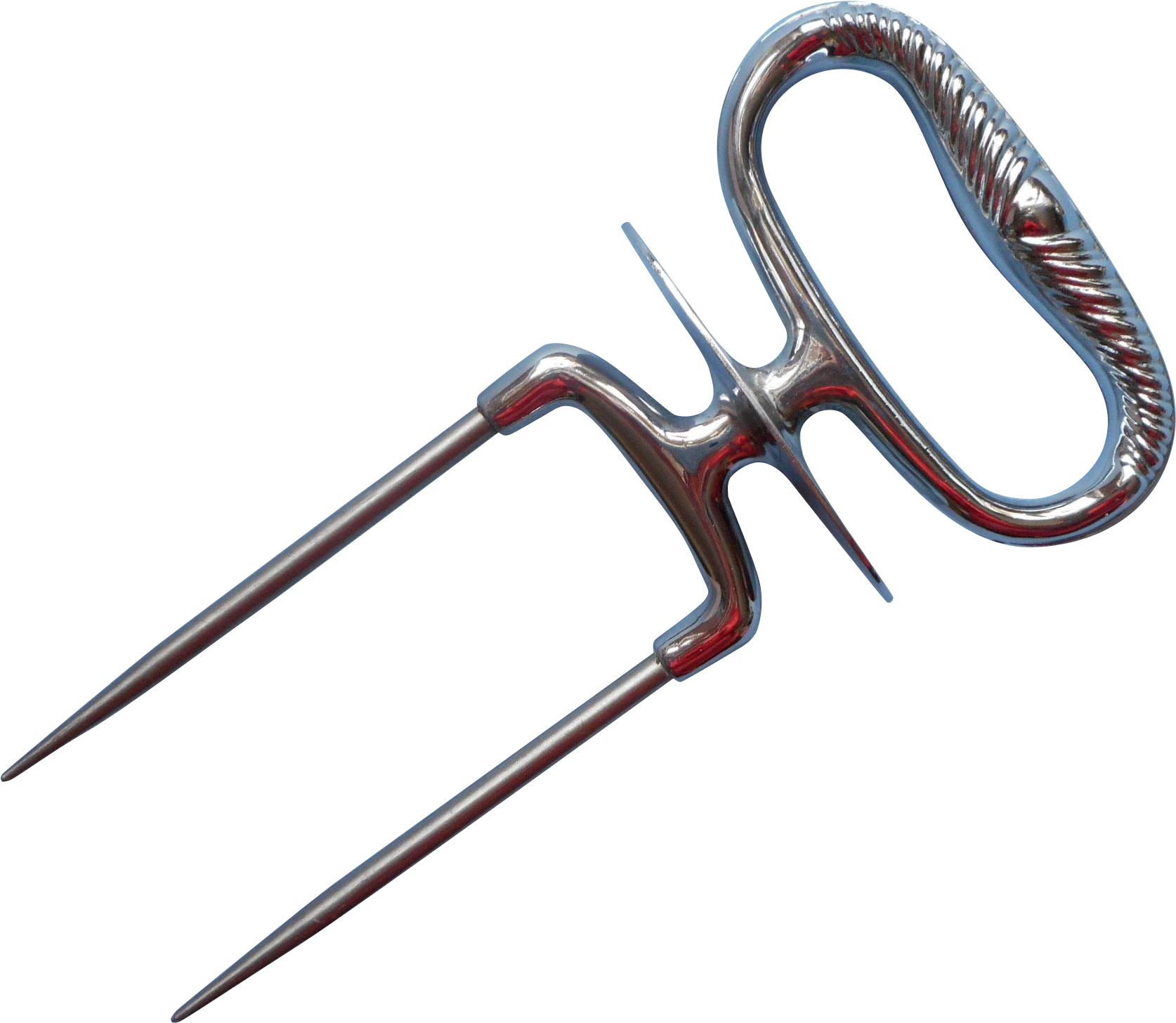 Carving Roast Joint Holder Tool Vintage Big Chrome Clipart Full Size