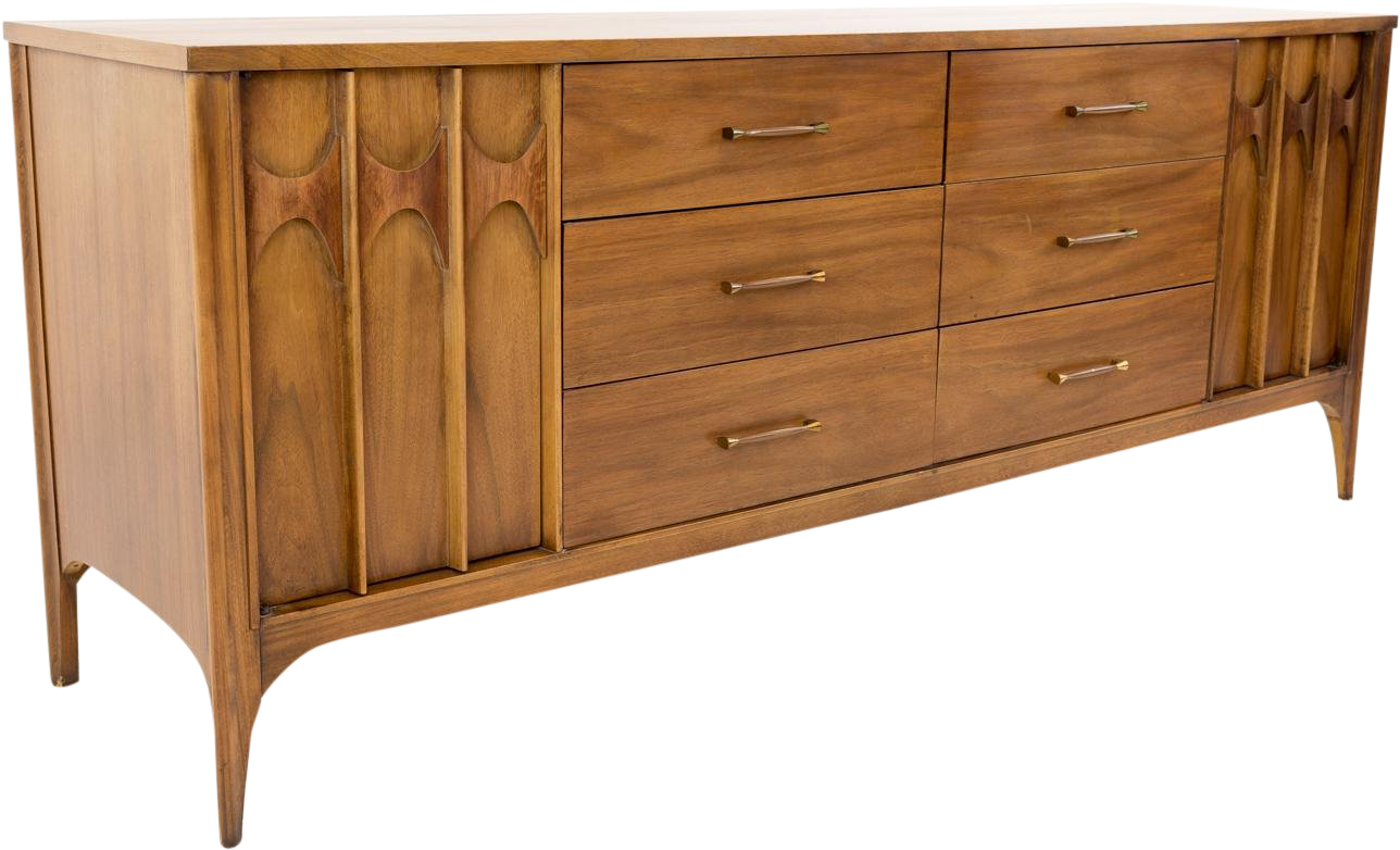 Vintage Mid Century Kent Coffey Perspecta Walnut & Clipart (1430x868), Png Download