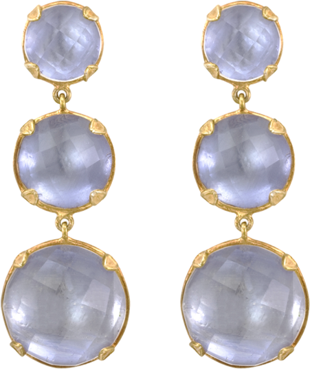 Larkspur & Hawk White Topaz Haley 3-drop Earrings Love Clipart (450x750), Png Download