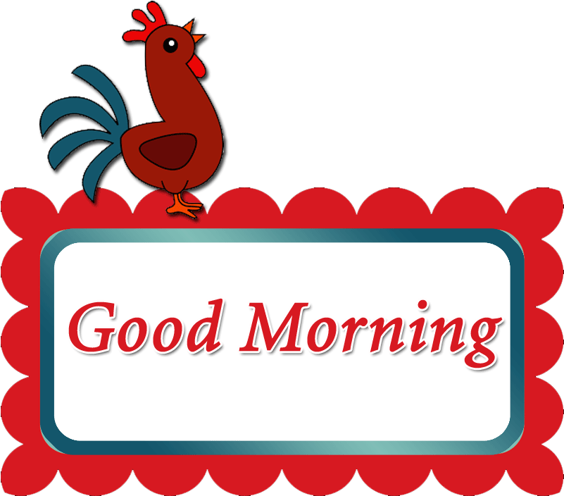 Good Morning With Rooster Clipart (800x800), Png Download
