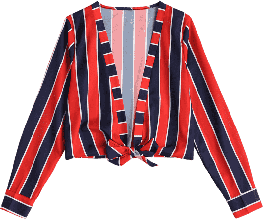 Blusa A Rayas De Tirantes Con Lazo Clipart (558x744), Png Download