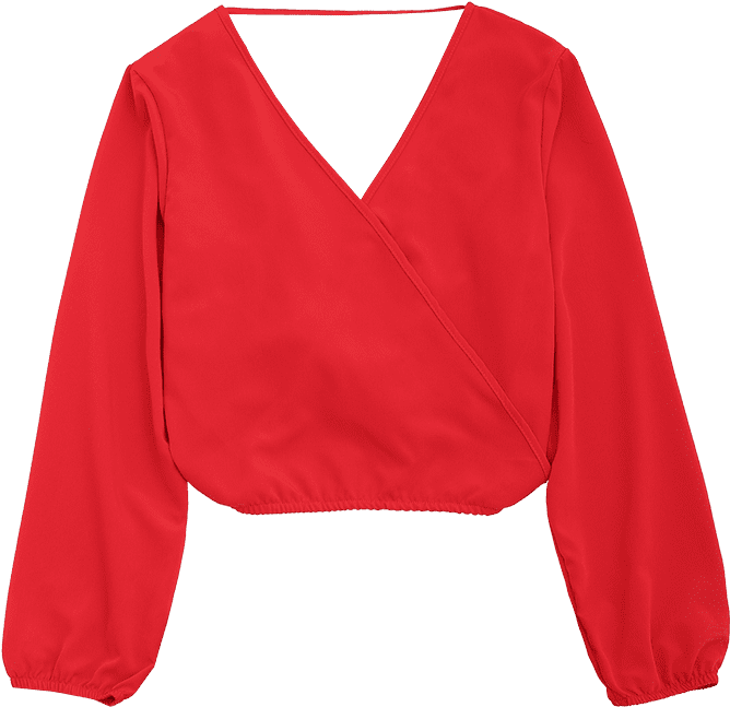 Blusa Con Espalda Descubierta Y Lazo De Bowknot Rojo Clipart (700x931), Png Download