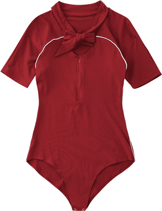 Contraste Media Cremallera Lazo Corpiño Mono Clipart (558x744), Png Download