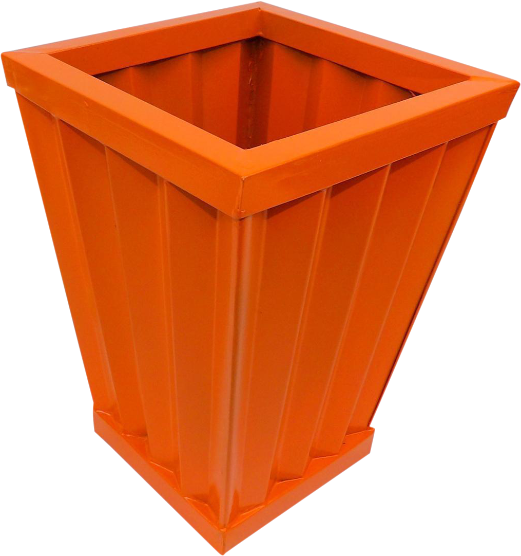 M#century Modern Orange Metal Trash Can Clipart (1127x1201), Png Download