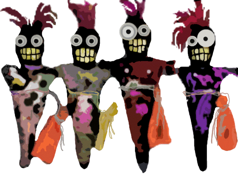4 Voodoo Dolls Clipart (800x584), Png Download