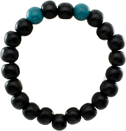 Large Turquoise & Black Bead Bracelet Clipart (800x800), Png Download