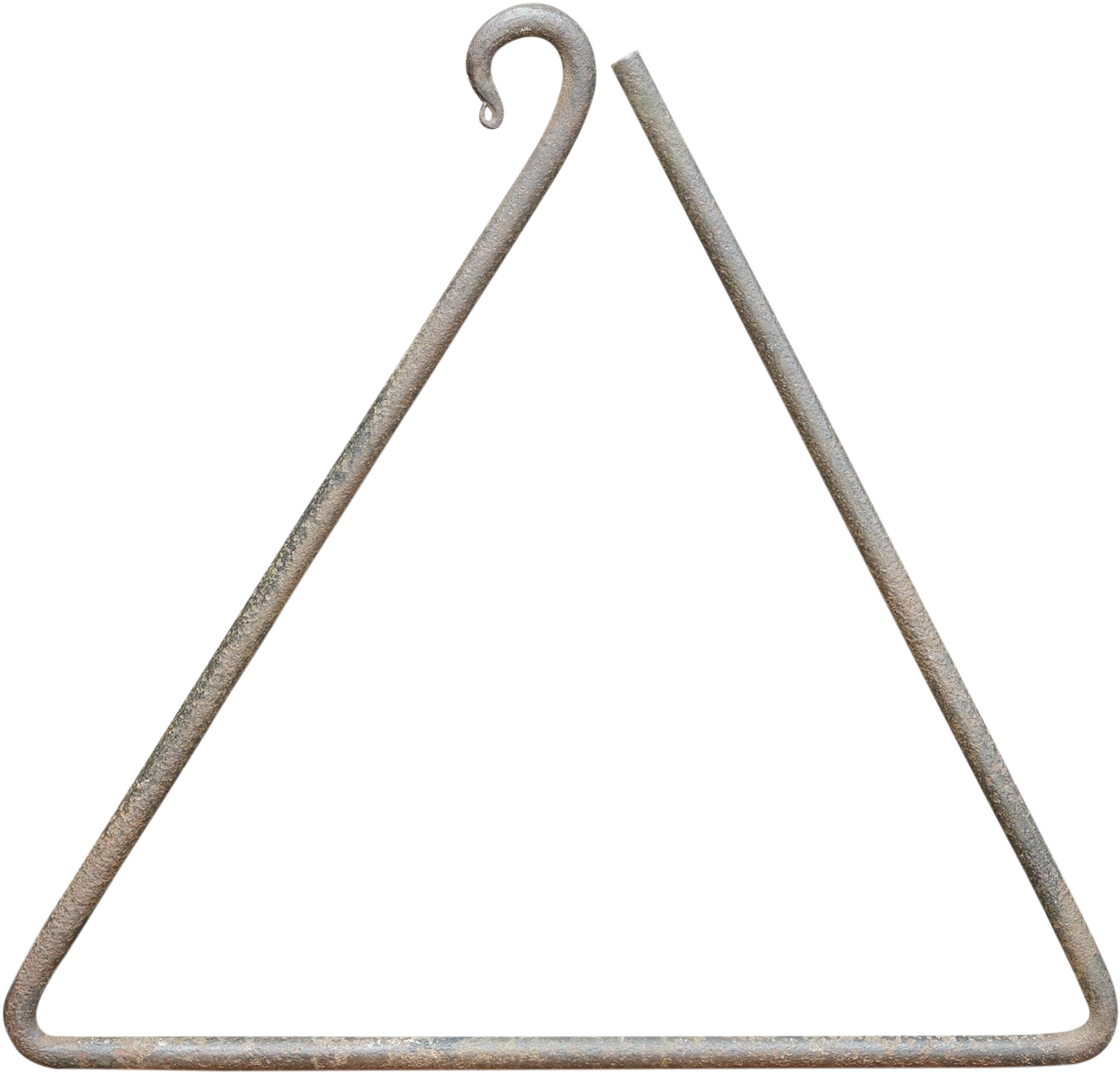 1950s American Studio Craft Iron Triangle Dinner Bell Clipart (1700x1700), Png Download