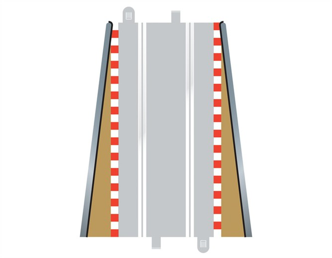 Scalextric C8233 Straight Lead Inout Borders X2 Clipart (1000x1000), Png Download