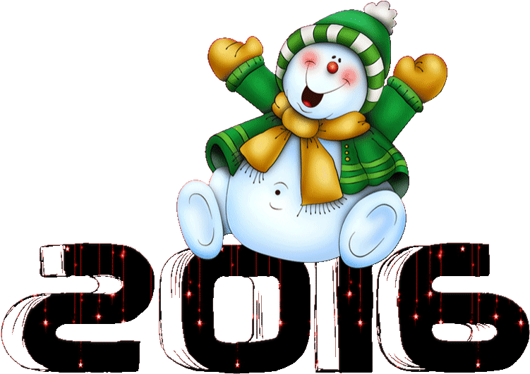2016 Snow Man Snowman Snow New Year Happy Bear Y D Clipart (800x574), Png Download