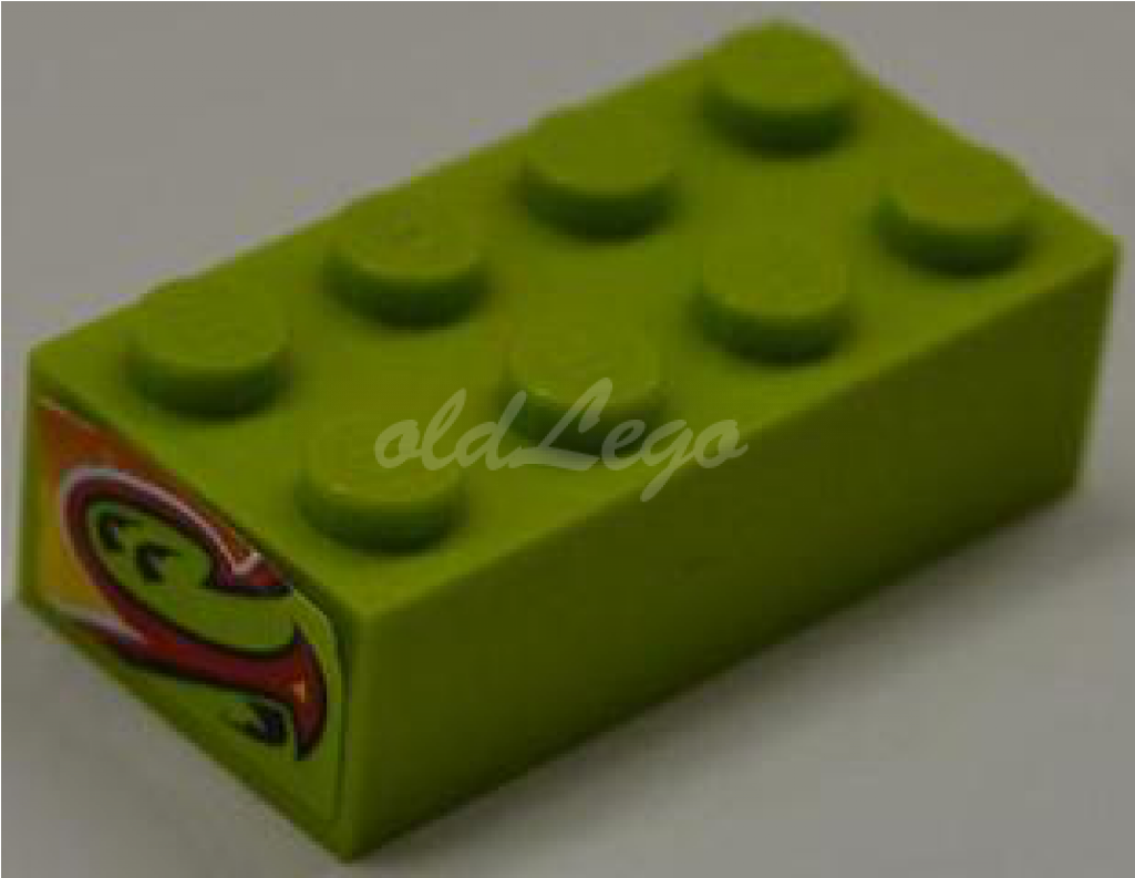 Brick 2 X 4 With Red And Yellow Flame Bottom Half Pattern Clipart (1024x1024), Png Download