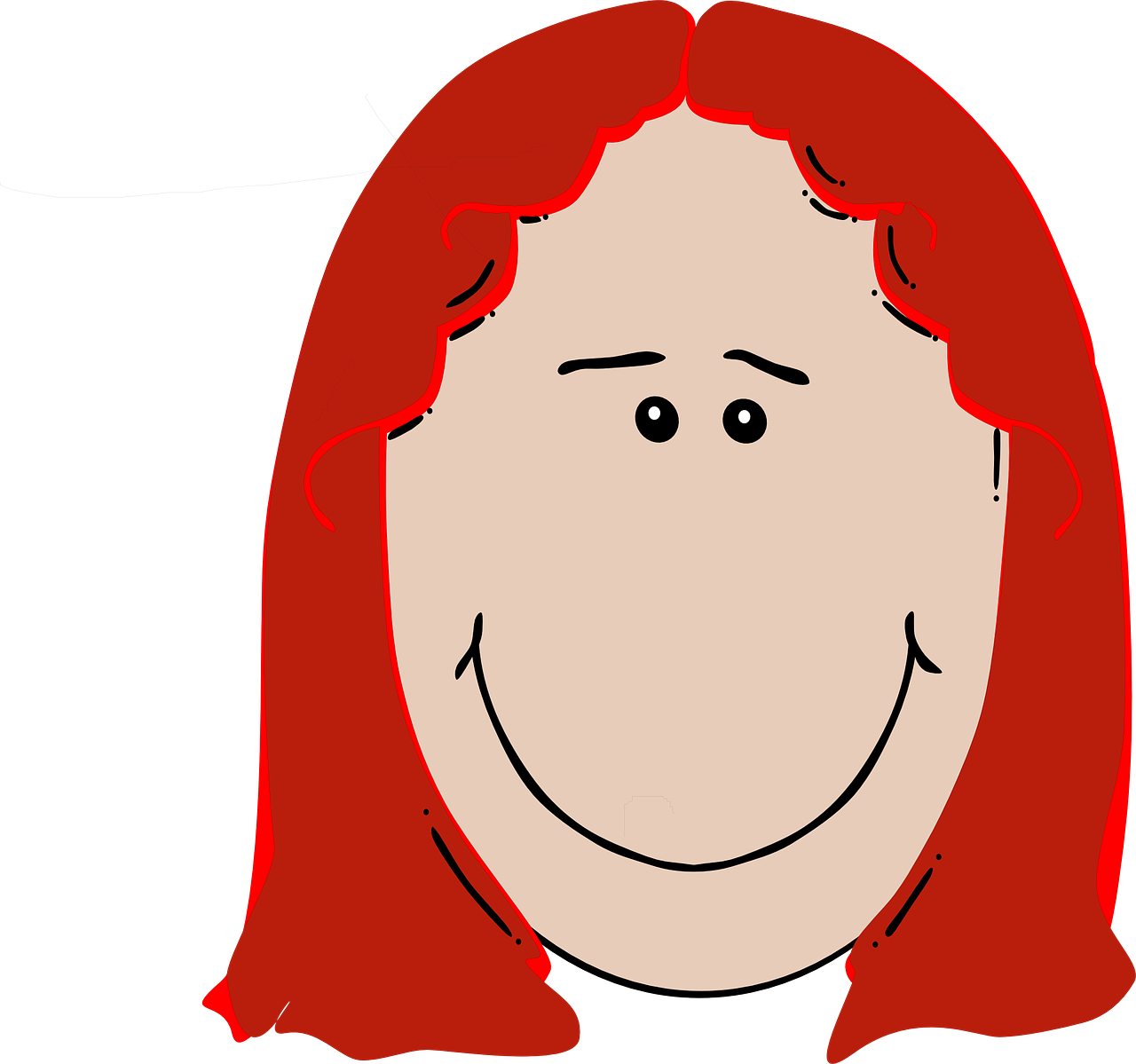 Head Face Smile Hair Girl Png Image Clipart (1280x1199), Png Download