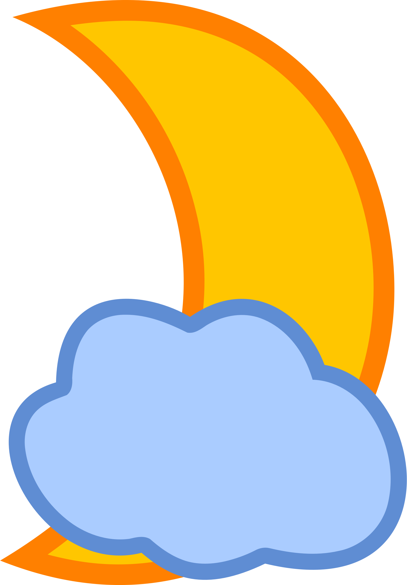 Meditate Cloud Covered Moon Clipart (1670x2400), Png Download