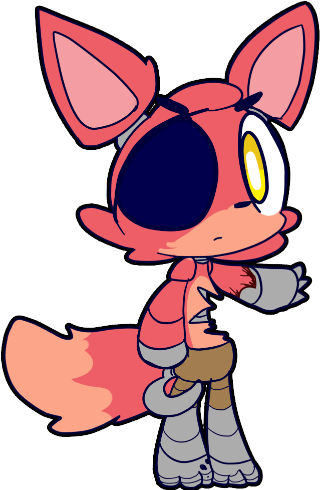 Cute Chibi Withered Foxy Clipart (761x1024), Png Download