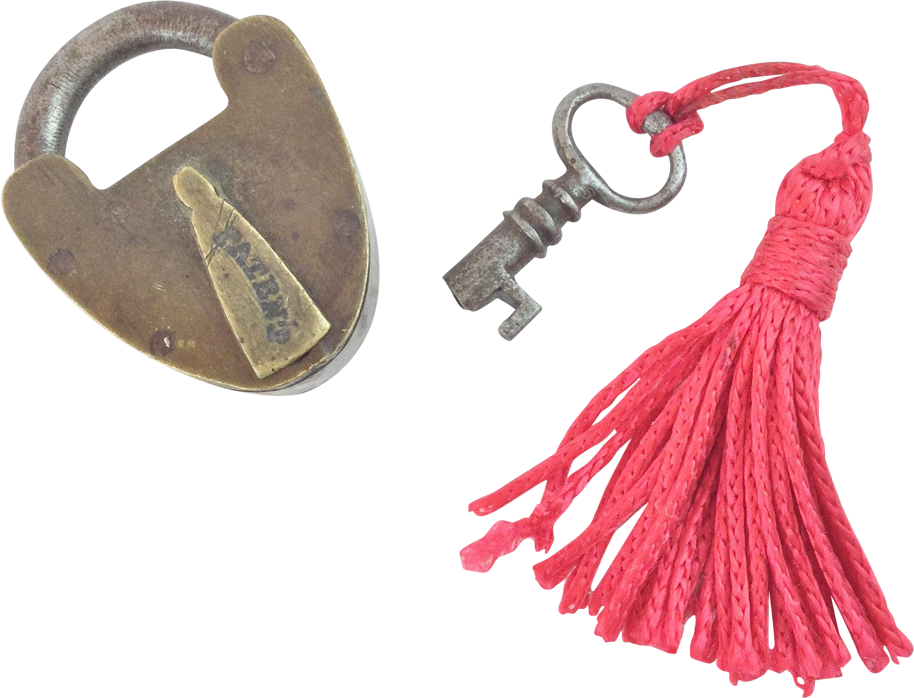 Antique Miniature Brass Lock & Key From Worldrarities Clipart (1808x1808), Png Download