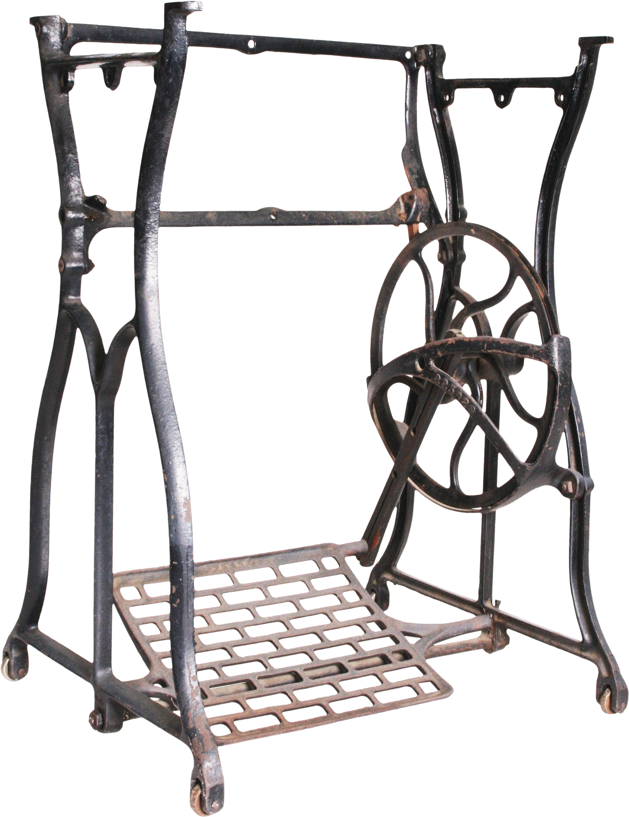 Vintage Industrial Black Iron Treadle Sewing Machine Clipart (2407x3127), Png Download