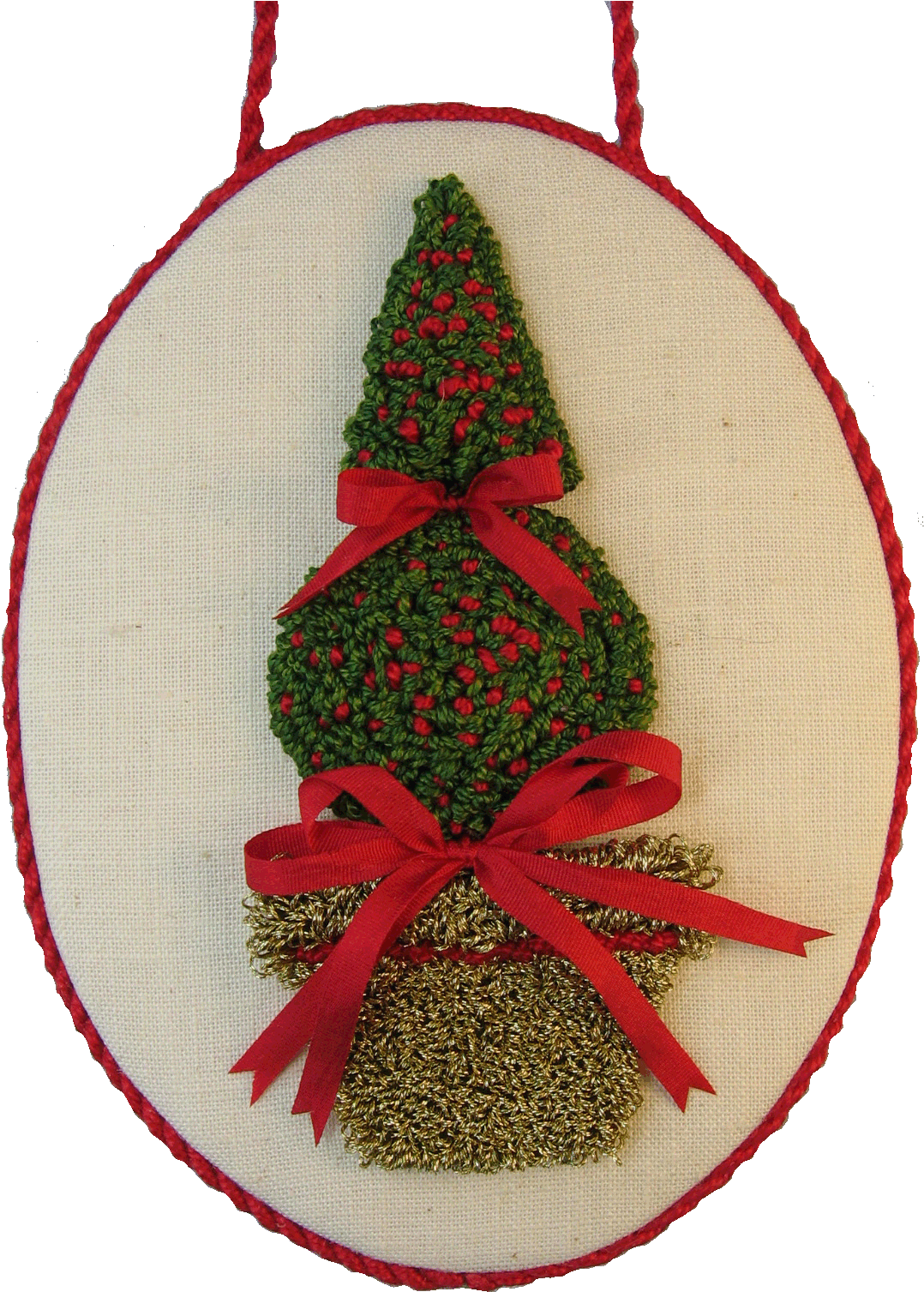 Punchneedle Christmas Topiary Ornament Clipart (1200x1600), Png Download