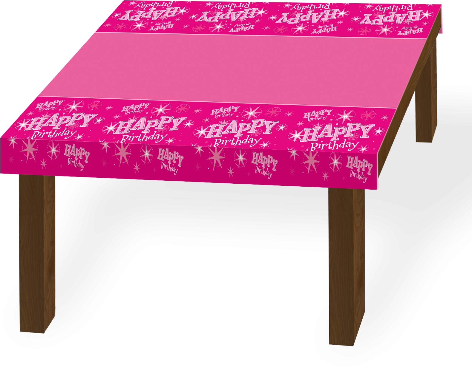 Happy Birthday Pink Sparkle Table Cover 180*130cm Clipart (1701x1422), Png Download