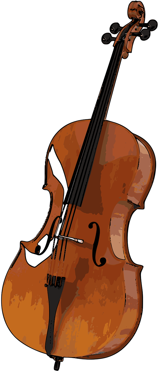 Cello Clip Art Instrument Png Transparent Png (640x1280), Png Download