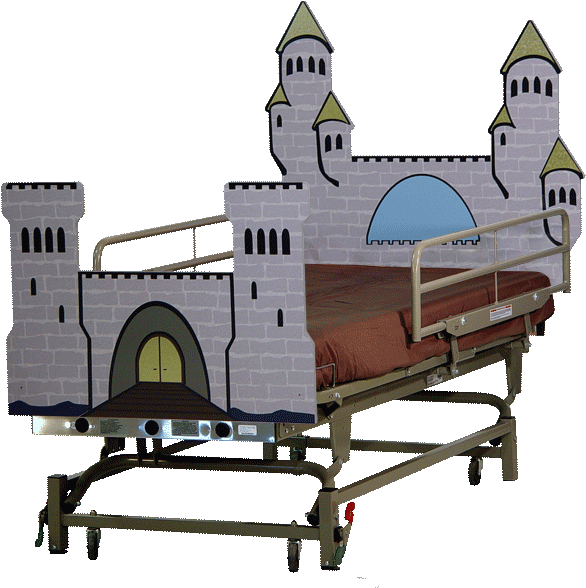 Castle Pediatric Hospital Bed Clipart (600x598), Png Download