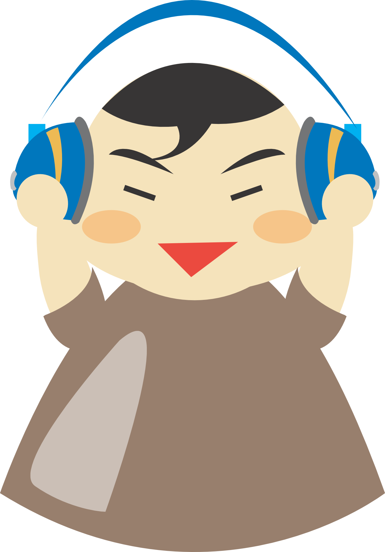 Boy Listening To The Music Clipart (1340x1920), Png Download