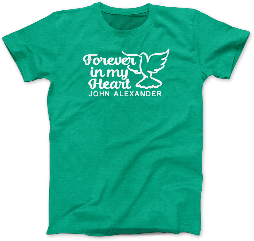 Forever In My Heart In Loving Memory Memorial Tshirt Clipart (864x845), Png Download