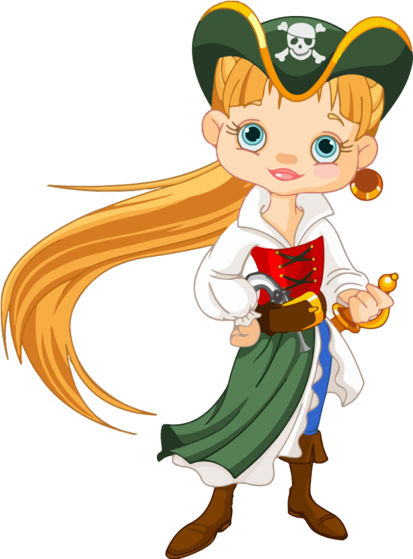 Pirate Girl Stickers Clipart (800x800), Png Download