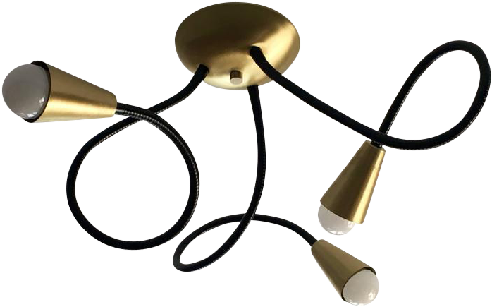 Exceptional Three-light Meander Flexible Arm Ceiling Clipart (774x482), Png Download