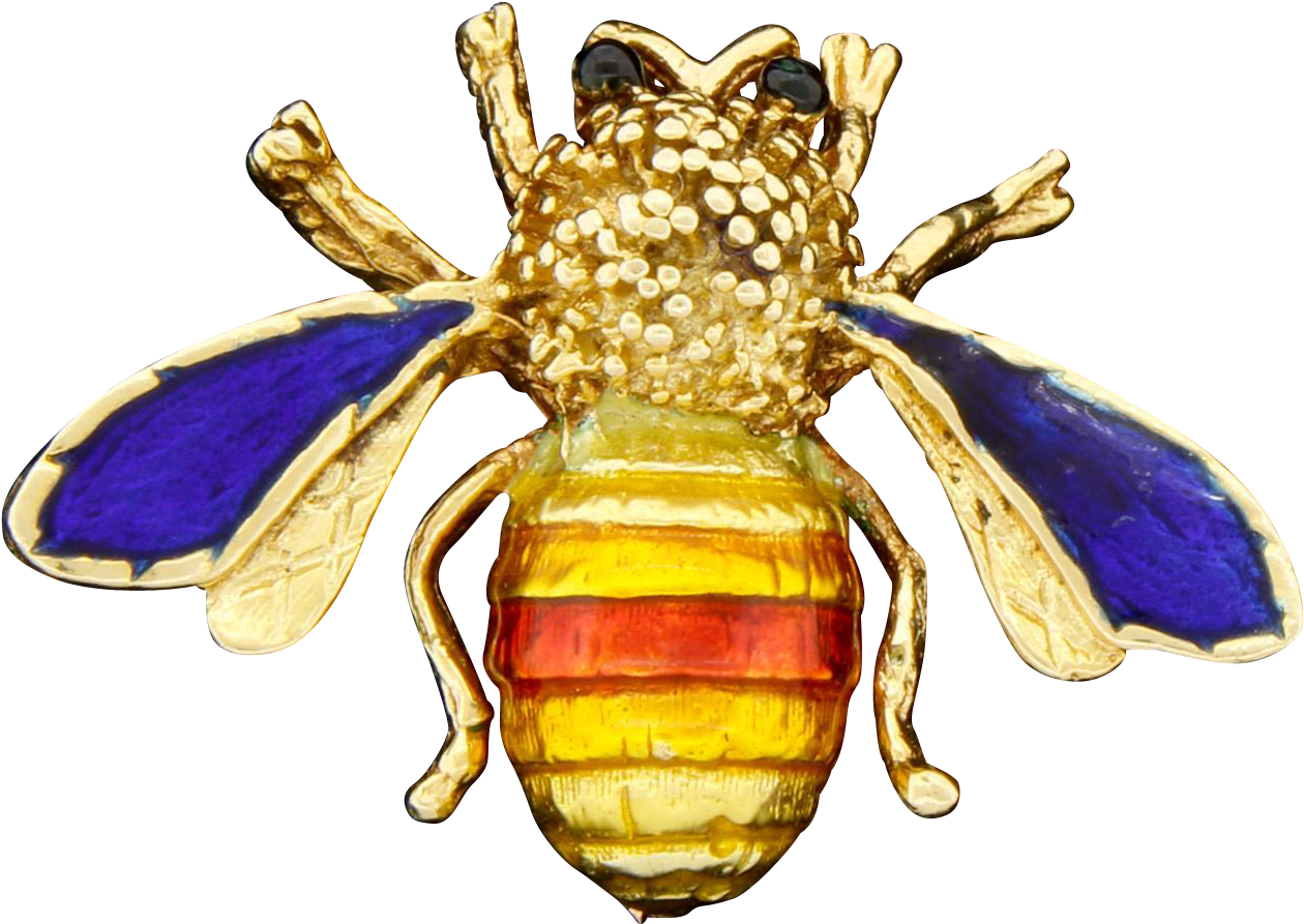 Vintage Van Cleef & Arpels 18k Yellow Gold Enamel Bug Clipart (1259x1259), Png Download
