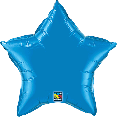 20" Blue Sapphire Star Helium Foil Balloon Clipart (500x1000), Png Download